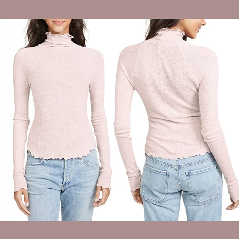 Free People [ XS ]  Skyline Thermal Long Sleeves Turtleneck Top